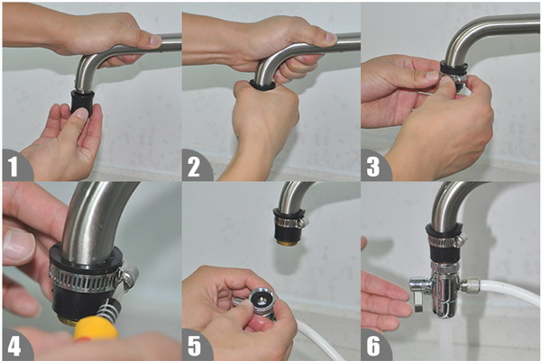 安之星AZX-08UF-C2台式净水器万能接口安装示意图